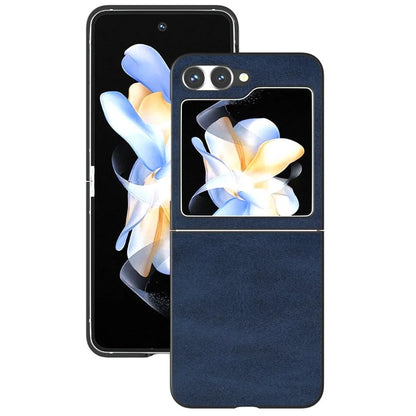 For Samsung Galaxy Z Flip6 5G Case Cowhide Texture Hard PC+PU Leather Phone Shell