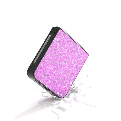 For Samsung Galaxy Z Flip6 5G Case Colored Glitter Leather+PC Shockproof Phone Cover