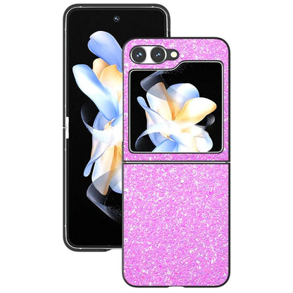 For Samsung Galaxy Z Flip6 5G Case Colored Glitter Leather+PC Shockproof Phone Cover