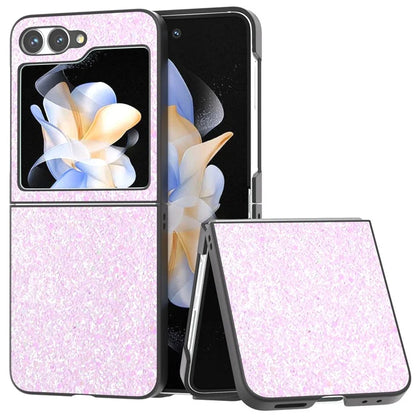 For Samsung Galaxy Z Flip6 5G Case Colored Glitter Leather+PC Shockproof Phone Cover