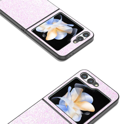 For Samsung Galaxy Z Flip6 5G Case Colored Glitter Leather+PC Shockproof Phone Cover