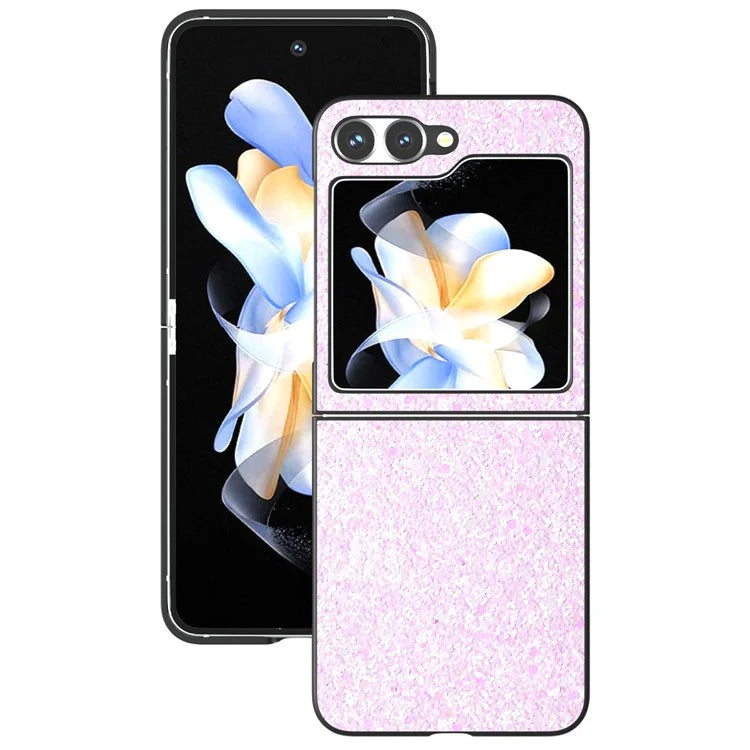 For Samsung Galaxy Z Flip6 5G Case Colored Glitter Leather+PC Shockproof Phone Cover