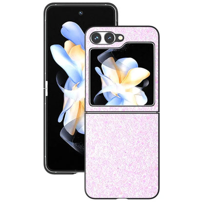 For Samsung Galaxy Z Flip6 5G Case Colored Glitter Leather+PC Shockproof Phone Cover
