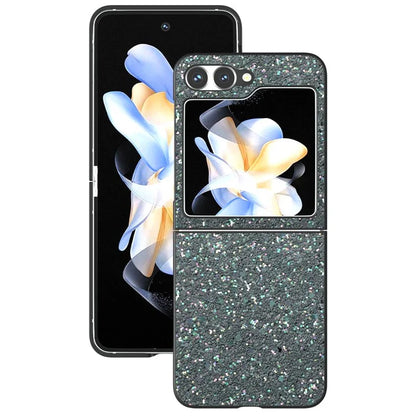 For Samsung Galaxy Z Flip6 5G Case Colored Glitter Leather+PC Shockproof Phone Cover