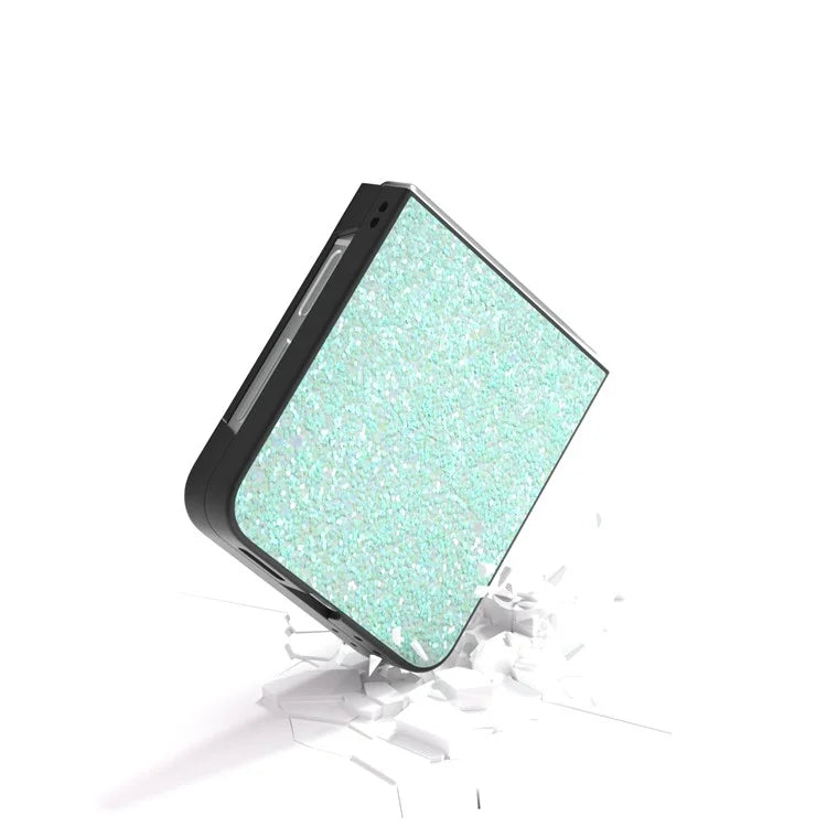 For Samsung Galaxy Z Flip6 5G Case Colored Glitter Leather+PC Shockproof Phone Cover