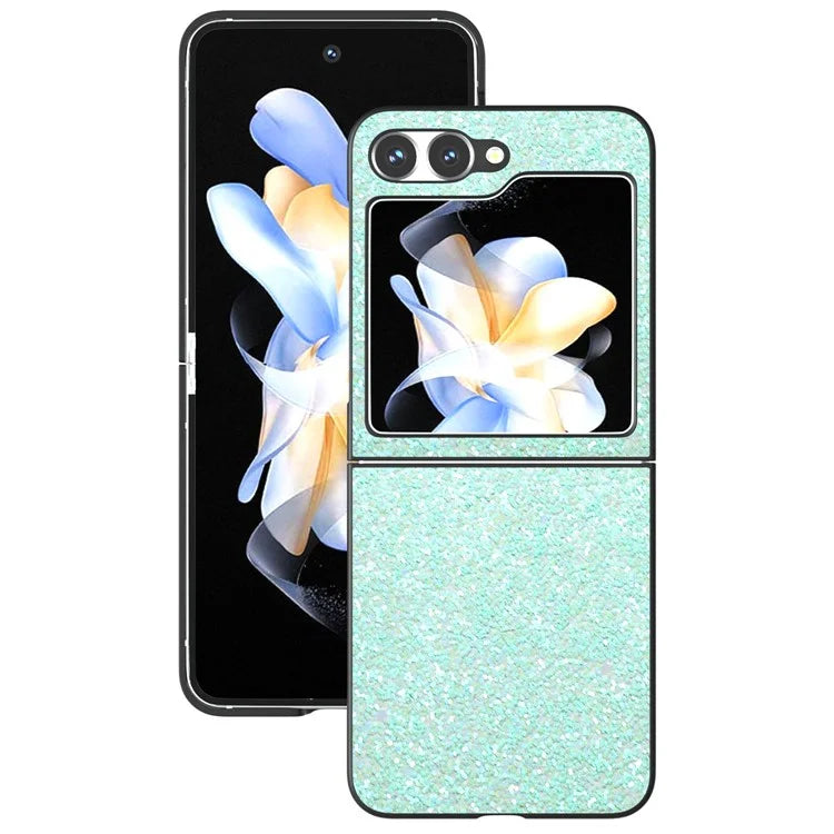 For Samsung Galaxy Z Flip6 5G Case Colored Glitter Leather+PC Shockproof Phone Cover