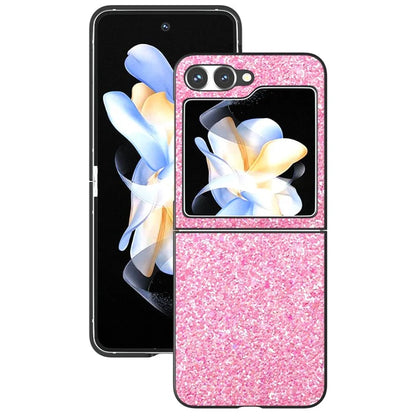 For Samsung Galaxy Z Flip6 5G Case Colored Glitter Leather+PC Shockproof Phone Cover