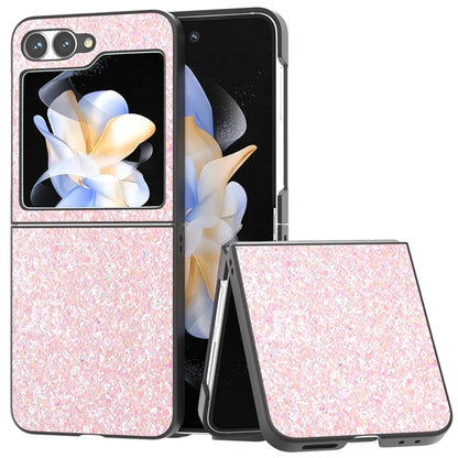 For Samsung Galaxy Z Flip6 5G Case Colored Glitter Leather+PC Shockproof Phone Cover