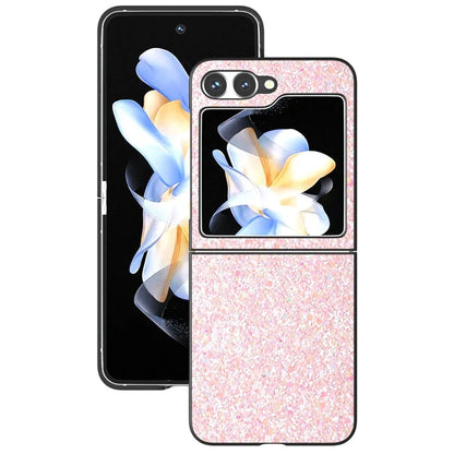 For Samsung Galaxy Z Flip6 5G Case Colored Glitter Leather+PC Shockproof Phone Cover