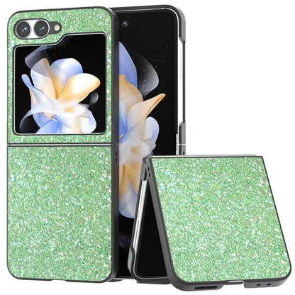 For Samsung Galaxy Z Flip6 5G Case Colored Glitter Leather+PC Shockproof Phone Cover