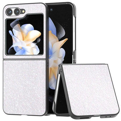 For Samsung Galaxy Z Flip6 5G Case Colored Glitter Leather+PC Shockproof Phone Cover