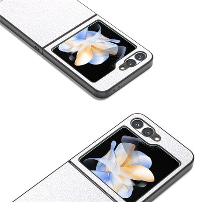 For Samsung Galaxy Z Flip6 5G Case Colored Glitter Leather+PC Shockproof Phone Cover