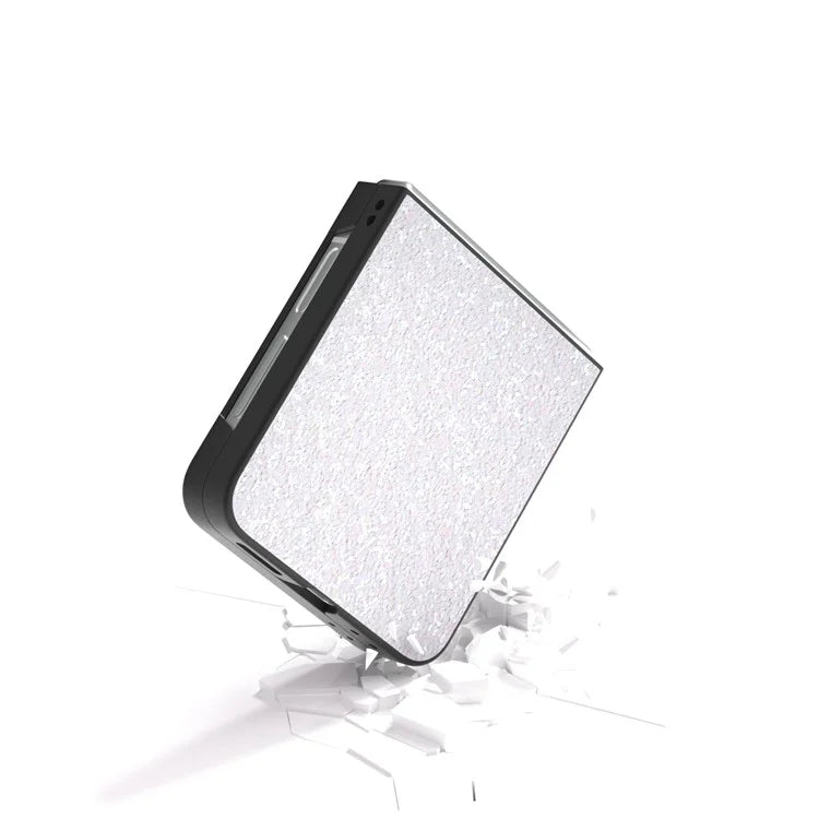 For Samsung Galaxy Z Flip6 5G Case Colored Glitter Leather+PC Shockproof Phone Cover