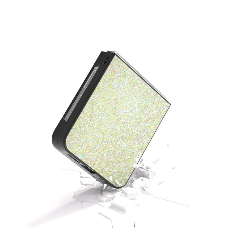 For Samsung Galaxy Z Flip6 5G Case Colored Glitter Leather+PC Shockproof Phone Cover