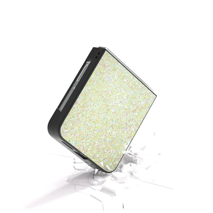 For Samsung Galaxy Z Flip6 5G Case Colored Glitter Leather+PC Shockproof Phone Cover