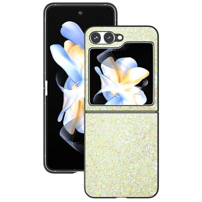 For Samsung Galaxy Z Flip6 5G Case Colored Glitter Leather+PC Shockproof Phone Cover