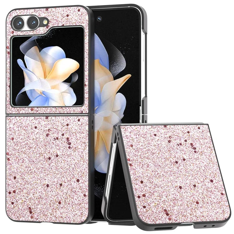 For Samsung Galaxy Z Flip6 5G Case Glitter Leather+PC Phone Cover