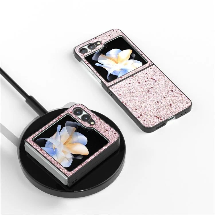 For Samsung Galaxy Z Flip6 5G Case Glitter Leather+PC Phone Cover