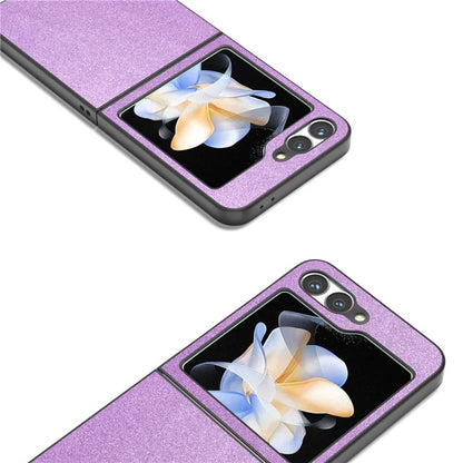 For Samsung Galaxy Z Flip6 5G Case Glitter Leather+PC Phone Cover