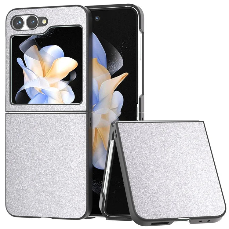 For Samsung Galaxy Z Flip6 5G Case Glitter Leather+PC Phone Cover
