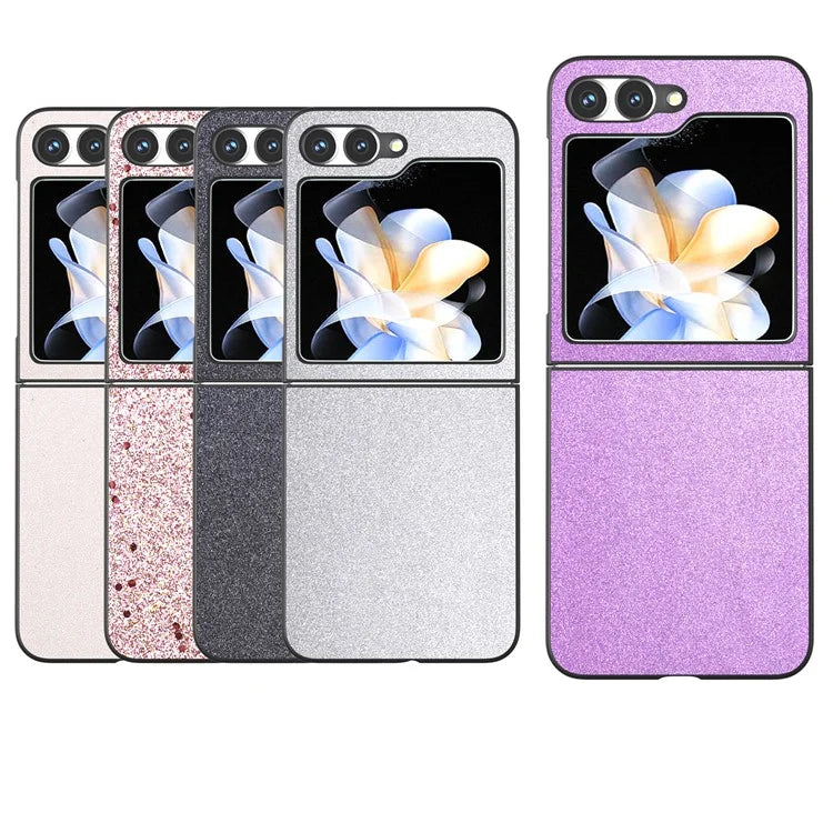 For Samsung Galaxy Z Flip6 5G Case Glitter Leather+PC Phone Cover