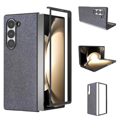 For Samsung Galaxy Z Fold6 5G Case Anti-Drop Glitter Leather+PC Phone Cover