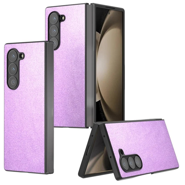 For Samsung Galaxy Z Fold6 5G Case Anti-Drop Glitter Leather+PC Phone Cover
