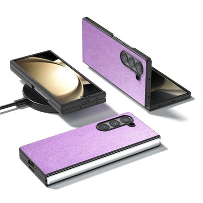 For Samsung Galaxy Z Fold6 5G Case Anti-Drop Glitter Leather+PC Phone Cover