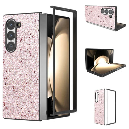 For Samsung Galaxy Z Fold6 5G Case Anti-Drop Glitter Leather+PC Phone Cover