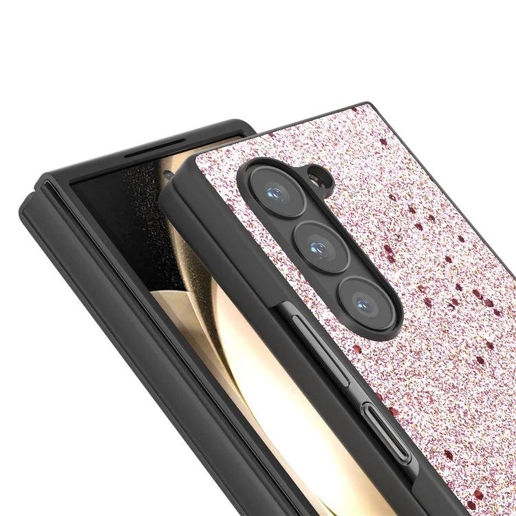 For Samsung Galaxy Z Fold6 5G Case Anti-Drop Glitter Leather+PC Phone Cover