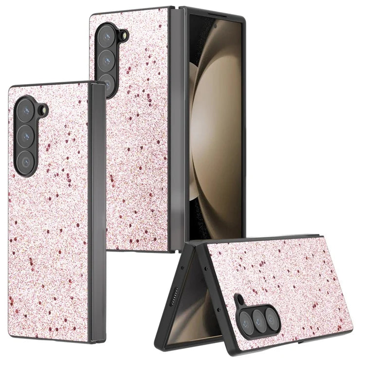 For Samsung Galaxy Z Fold6 5G Case Anti-Drop Glitter Leather+PC Phone Cover