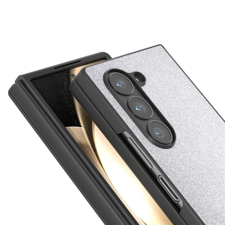 For Samsung Galaxy Z Fold6 5G Case Anti-Drop Glitter Leather+PC Phone Cover