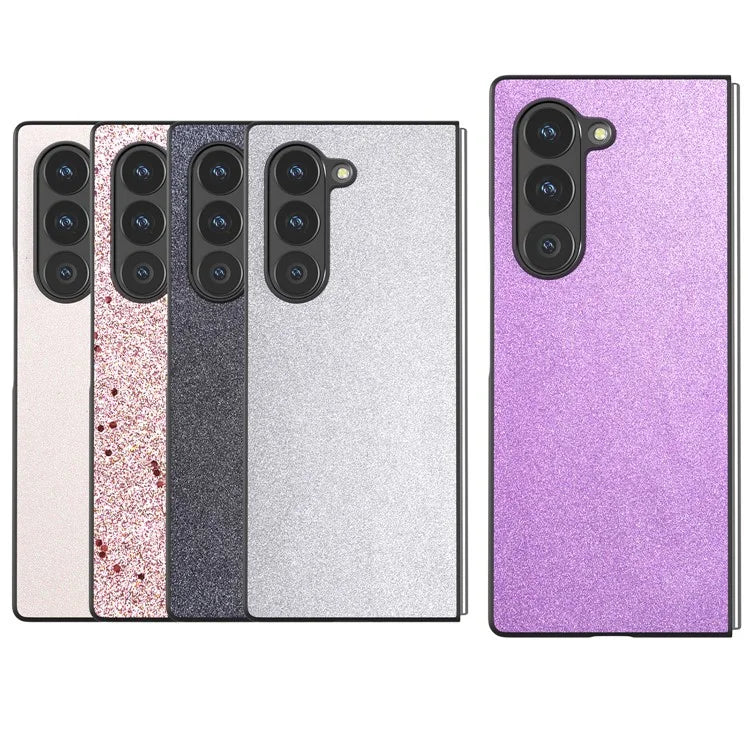 For Samsung Galaxy Z Fold6 5G Case Anti-Drop Glitter Leather+PC Phone Cover
