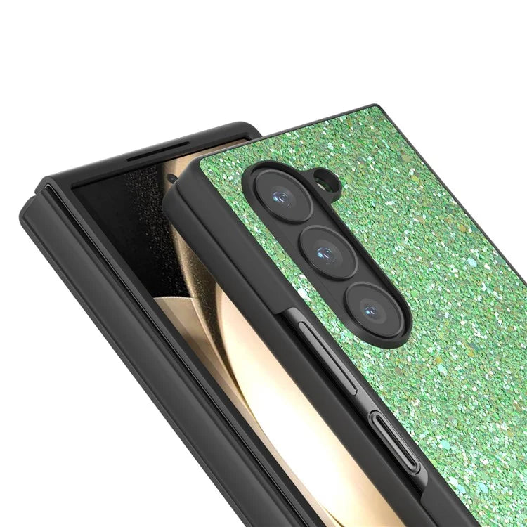For Samsung Galaxy Z Fold6 5G Case Colored Glitter PU+PC Shockproof Phone Cover