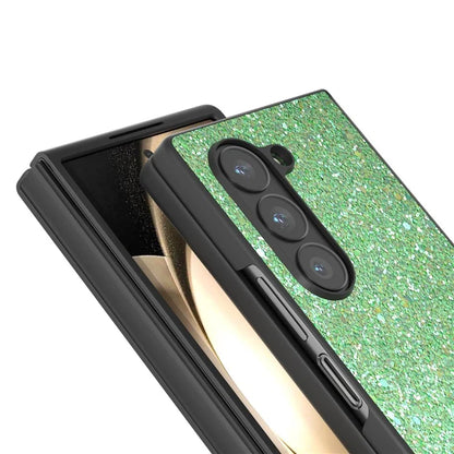 For Samsung Galaxy Z Fold6 5G Case Colored Glitter PU+PC Shockproof Phone Cover