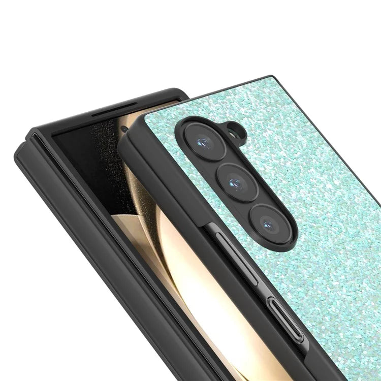 For Samsung Galaxy Z Fold6 5G Case Colored Glitter PU+PC Shockproof Phone Cover