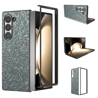 For Samsung Galaxy Z Fold6 5G Case Colored Glitter PU+PC Shockproof Phone Cover