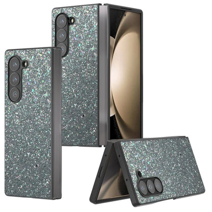 For Samsung Galaxy Z Fold6 5G Case Colored Glitter PU+PC Shockproof Phone Cover
