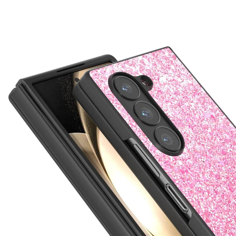 For Samsung Galaxy Z Fold6 5G Case Colored Glitter PU+PC Shockproof Phone Cover
