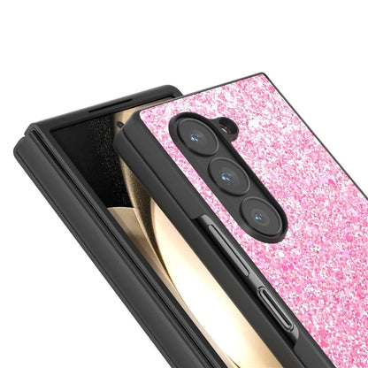 For Samsung Galaxy Z Fold6 5G Case Colored Glitter PU+PC Shockproof Phone Cover