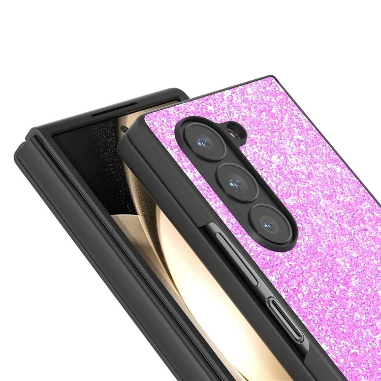 For Samsung Galaxy Z Fold6 5G Case Colored Glitter PU+PC Shockproof Phone Cover