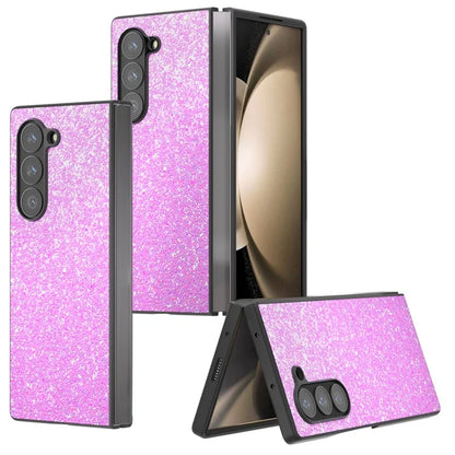 For Samsung Galaxy Z Fold6 5G Case Colored Glitter PU+PC Shockproof Phone Cover