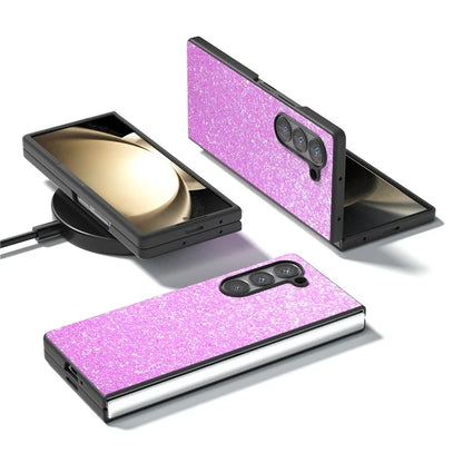 For Samsung Galaxy Z Fold6 5G Case Colored Glitter PU+PC Shockproof Phone Cover