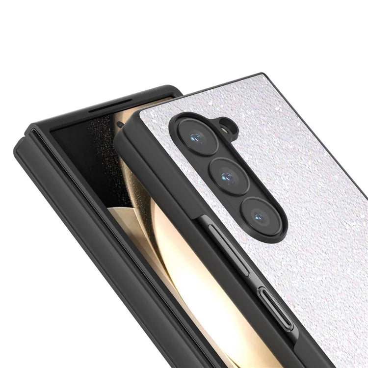 For Samsung Galaxy Z Fold6 5G Case Colored Glitter PU+PC Shockproof Phone Cover