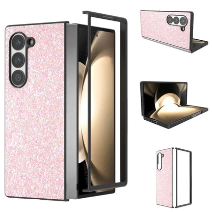 For Samsung Galaxy Z Fold6 5G Case Colored Glitter PU+PC Shockproof Phone Cover