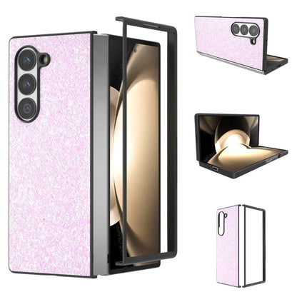 For Samsung Galaxy Z Fold6 5G Case Colored Glitter PU+PC Shockproof Phone Cover