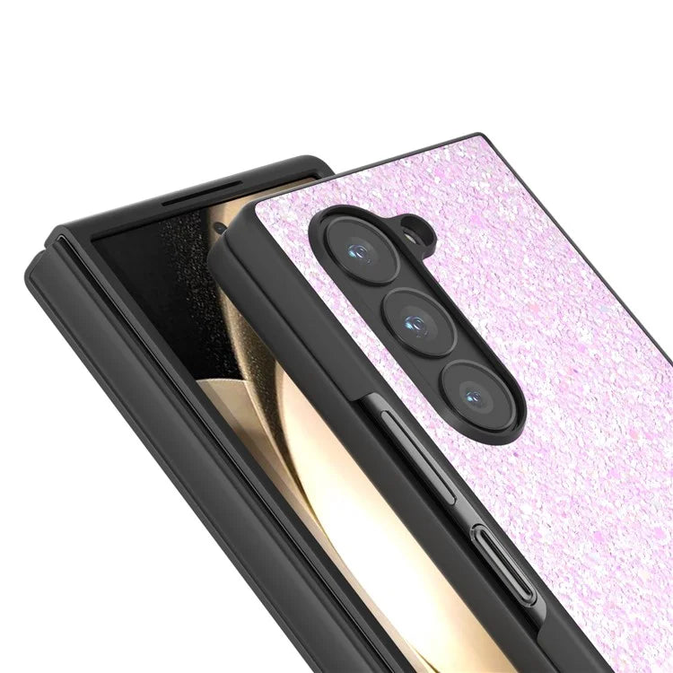 For Samsung Galaxy Z Fold6 5G Case Colored Glitter PU+PC Shockproof Phone Cover
