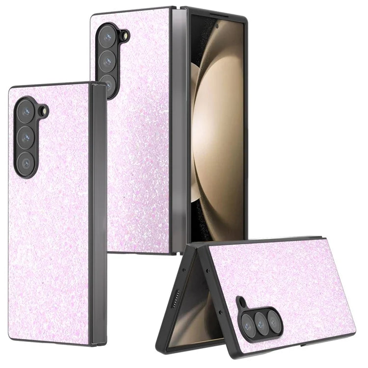 For Samsung Galaxy Z Fold6 5G Case Colored Glitter PU+PC Shockproof Phone Cover