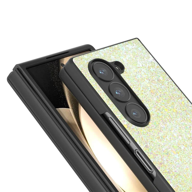 For Samsung Galaxy Z Fold6 5G Case Colored Glitter PU+PC Shockproof Phone Cover