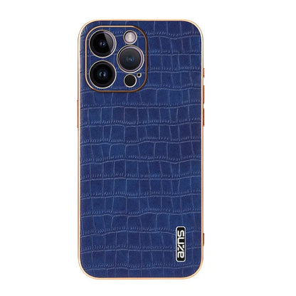 AZNS For iPhone 16 Pro Case Electroplating PU+TPU Phone Cover Crocodile Texture